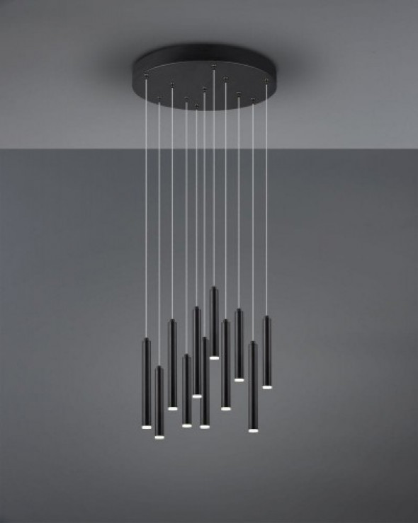 Tubular LED lampa wisząca 11-punktowa czarna 321691132