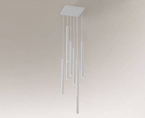 Yabu lampa wisząca 8-punktowa biała 7577