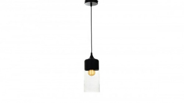 Zenia lampa wisząca 1-punktowa czarna/transparent LDP 6806 (BK+PR)