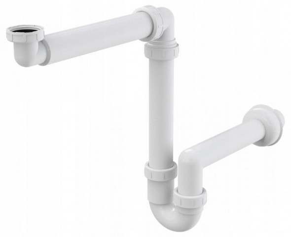 AlcaPlast Półsyfon Syfon Umywalkowy do Umywalki NISKI  A434 rurowy