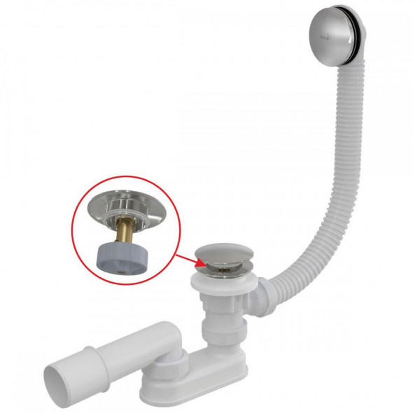 ALCAPLAST SYFON WANNOWY CZYSZCZONY OD GÓRY Z KORKIEM KLIK KLAK A504CKM