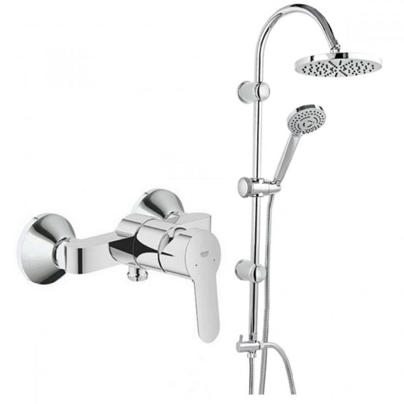BATERIA NATRYSKOWA GROHE BAUEDGE + ZESTAW FERRO Z DESZCZOWNICĄ