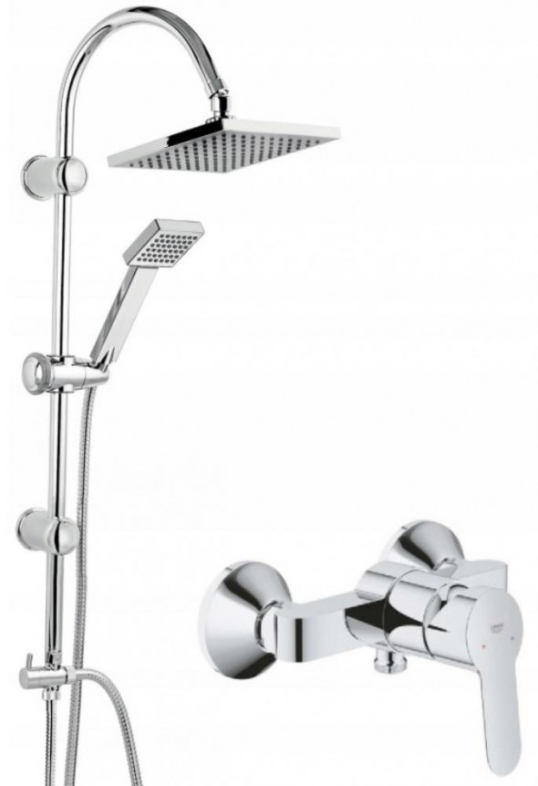 BATERIA NATRYSKOWA GROHE BAUEDGE + ZESTAW FERRO Z DESZCZOWNICĄ