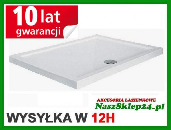 BESCO / PMD PIRAMIDA BRODZIK NISKI PROSTOKĄTNY ALPINA 120x90x3/5,5  Stawiany na posadzkę ,   BAA-120-90-K   --WYSYŁKA GRATIS--