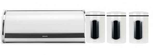 Chlebak duży biały  + pojemniki z okienkiem Brabantia 173325+151224  --SZYBKA  WYSYŁKA