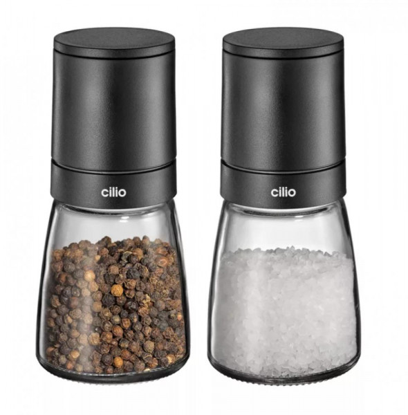 Cilio Zestaw 2 młynków do pieprzu i soli 13 cm Florenz szkło