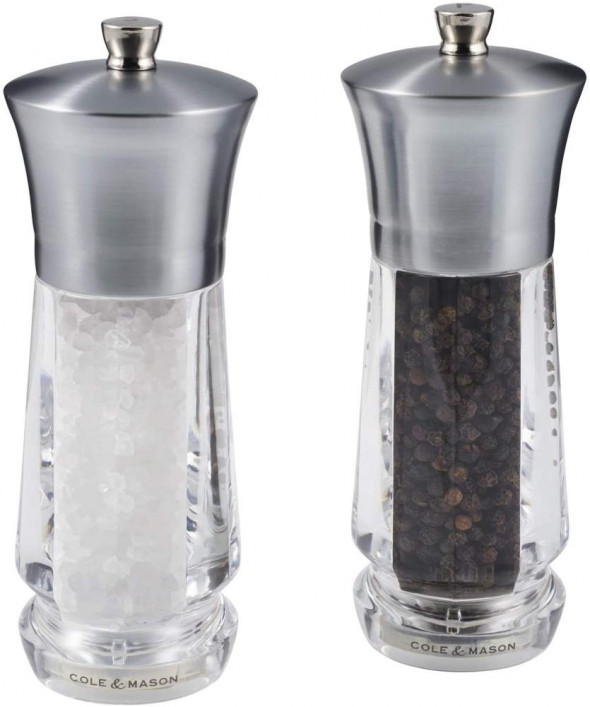 Cole&Mason  zestaw młynków do pieprzu i soli nikiel Exford 16,5 cm WL H321913