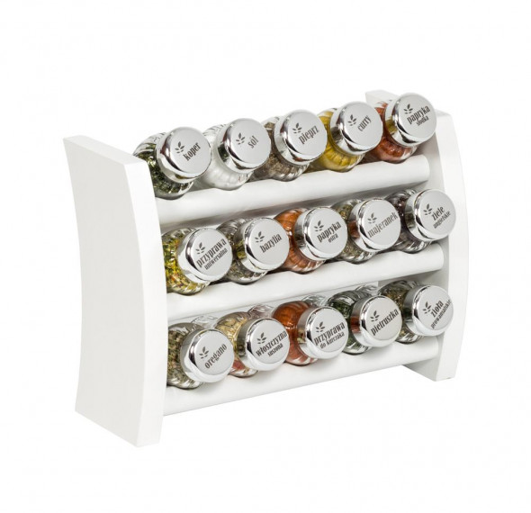 Gald Flipper Stojak na przyprawy przyprawnik półka 15 poj. kolor biały/zakrętki połysk