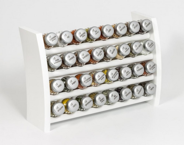 Gald Flipper Stojak na przyprawy przyprawnik półka 32 poj. kolor biały/zakrętki mat