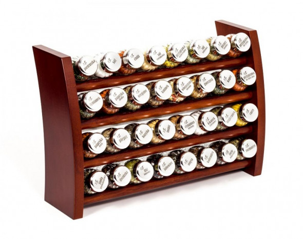 Gald Flipper Stojak na przyprawy przyprawnik półka 32 poj. kolor brązowy/zakrętki połysk