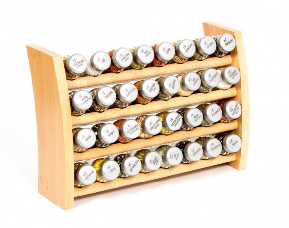 Gald Flipper Stojak na przyprawy przyprawnik półka 32 poj. kolor naturalny/zakrętki mat