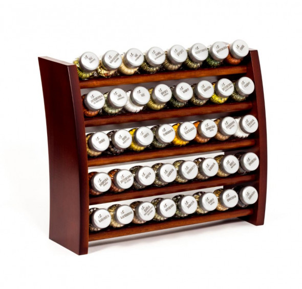 Gald Flipper Stojak na przyprawy przyprawnik półka 40 poj. kolor brązowy/zakrętki mat