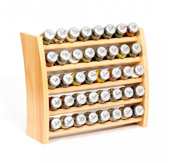 Gald Flipper Stojak na przyprawy przyprawnik półka 40 poj. kolor naturalny/zakrętki mat