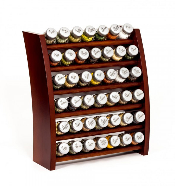 Gald Flipper Stojak na przyprawy przyprawnik półka 42 poj. kolor brązowy /zakrętki mat