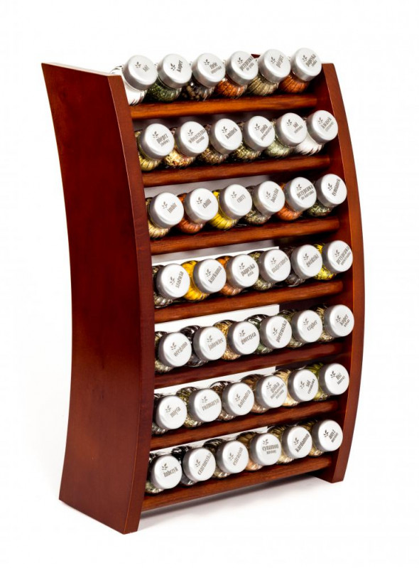 Gald Flipper Stojak na przyprawy przyprawnik półka 42 poj. kolor brąz/zakrętki mat