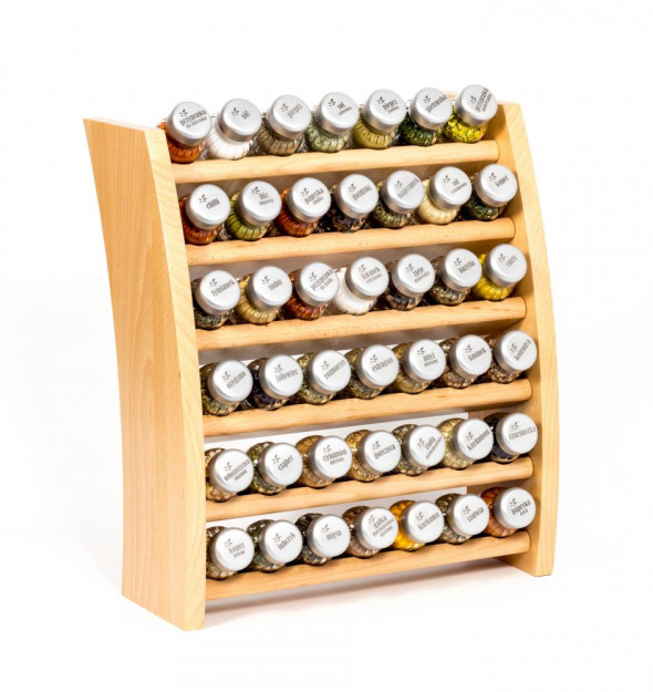Gald Flipper Stojak na przyprawy przyprawnik półka 42 poj. kolor naturalny /zakrętki mat