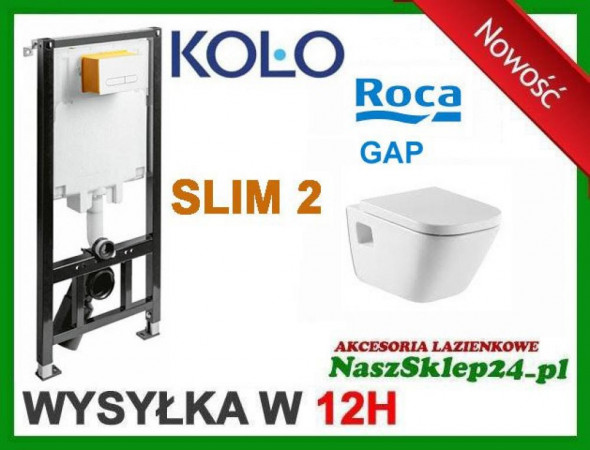 KOŁO STELAŻ SLIM2 99640+ ROCA GAP A346477 + DESKA ROCA GAP WOLNOOPADAJĄCA