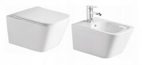 MISKA  WISZĄCA IMPERIA  50cm RIMLESS +DESKA SLIM WOL. + BIDET IMPERIA