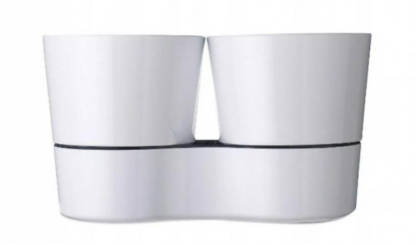 ROSTI MEPAL PODWÓJNA  Doniczka SAMONAWADNIAJĄCA  na zioła  Biała--SZYBKA  WYSYŁKA