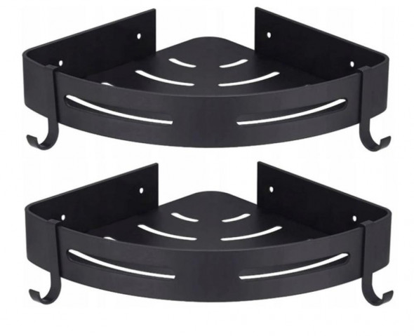 Royal Artisan 2x Półka organizer narożny do kabiny czarne aluminium