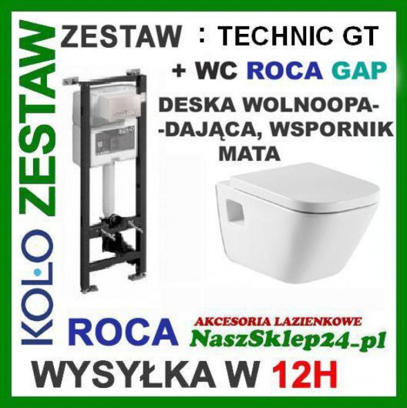 STELAŻ KOŁO TECHNIC GT + MISKA ROCA GAP + DESKA WOLNOOPADAJĄCA 99400+A346477