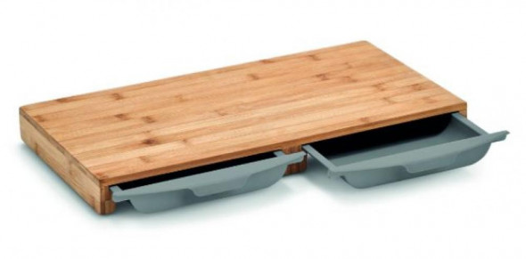 Zeller Deska bambusowa do krojenia z szufladkami 25179