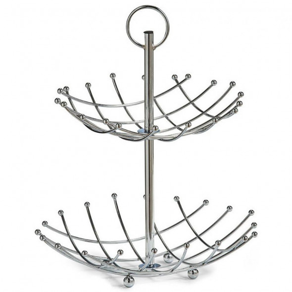 Zeller Duży kosz na Owoce Patera pręty  Stal Chrom 36x29  27313