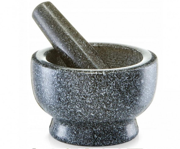 Zeller Moździerz z tłuczkiem duży solidny granitowy  czarny  24501