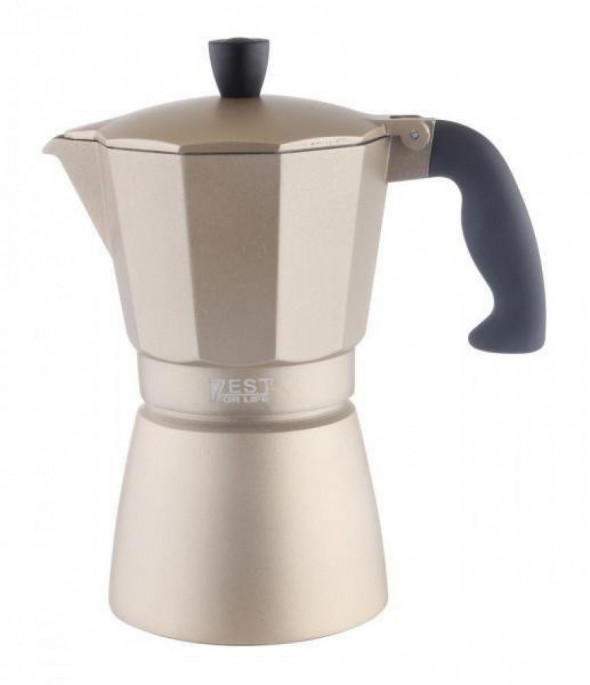 Zest For Life Kawiarka Aluminiowa Kafeteria Do Espresso Gold 6 filiżanek SF KP18-6-GO