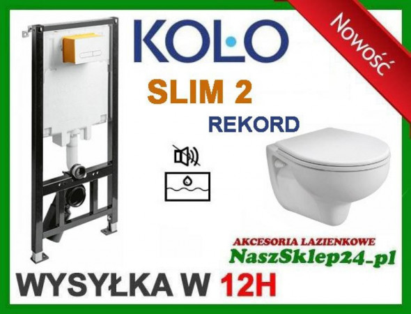 Zestaw 99642 stelaż Slim2 99640  + miska WC Koło Rekord K93100