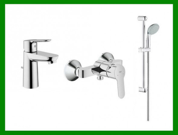 ZESTAW BATERIA  GROHE BAUEDGE UMYWALKOWA PRYSZNICOWA ZESTAW PRYSZNICOWY TEMPESTA 100 122271