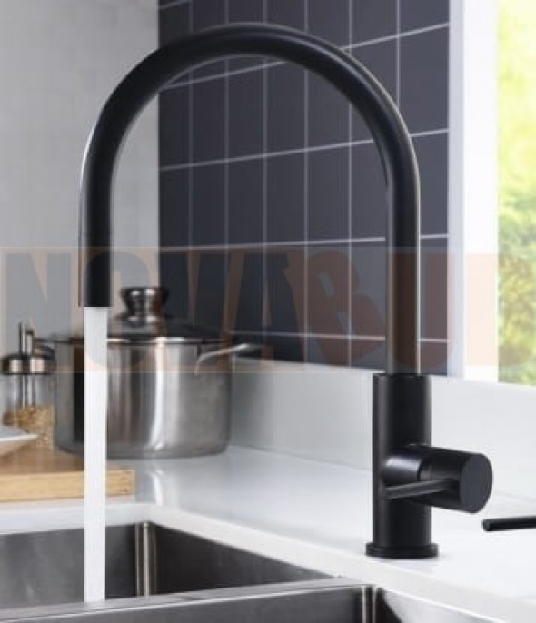 Art Platino Blue Water Pori CZARNY MAT Bateria kuchenna z wyciąganą wylewką 5901730615265