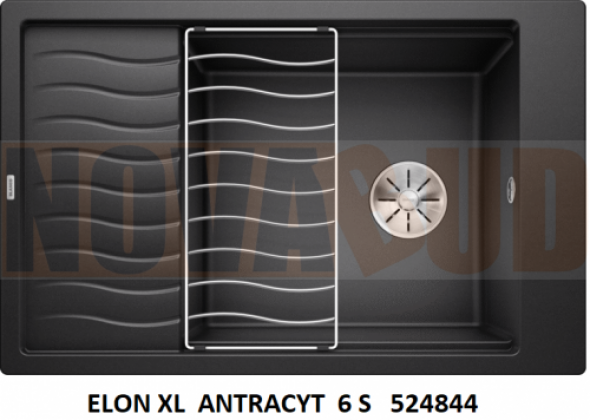 Blanco ELON XL ANTRACYT 6 S Silgranit® PuraDur® Zlewozmywak 524844