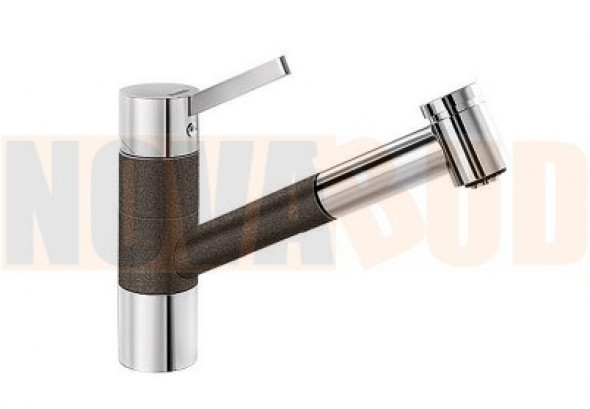 BLANCO TIVO-S kawowy /chrom , Silgranit-Look z wyciąganą wylewką + prysznic 517618