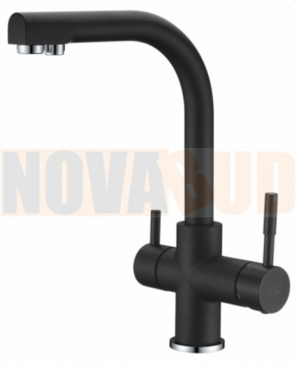 Blue Water ALABAMA 44 (czarny metalic) dwuobwodowa bat.kuchenna z podłączeniem do wody filtrowanej 5901730615760