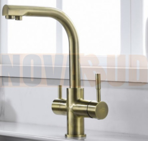 Blue Water !!! DOSTĘPNA !!! ALABAMA MOSIĄDZ ANTYCZNY dwuobwodowa bateria kuchenna z podłączeniem do wody filtrowanej 5901730615623