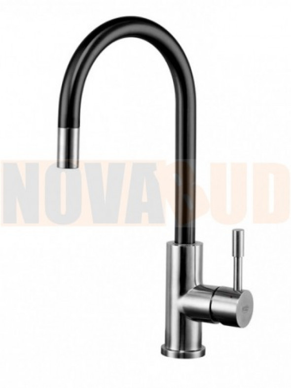 Blue Water LIMA INOX CZARNY MAT bateria kuchenna ze stali nierdzewnej wyciągana wylewka 5901730613193