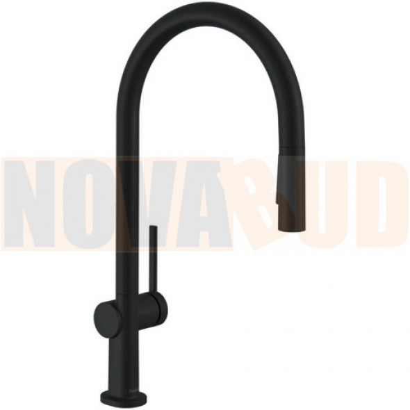 HANSGROHE Talis jednouchwytowa bateria kuchenna 210 z wyciąganą wylewką/prysznic, czarny mat 72801670