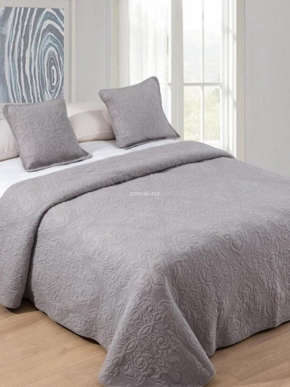 Elegancka narzuta  bawełniana szara 240x220