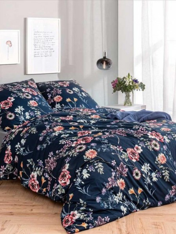 Estella pościel mako-jersey Laurena nachtblau 6947 200x220