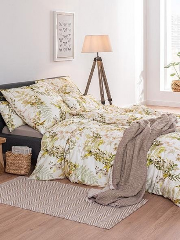 Estella pościel mako-satin Evia reseda 7498 200x220