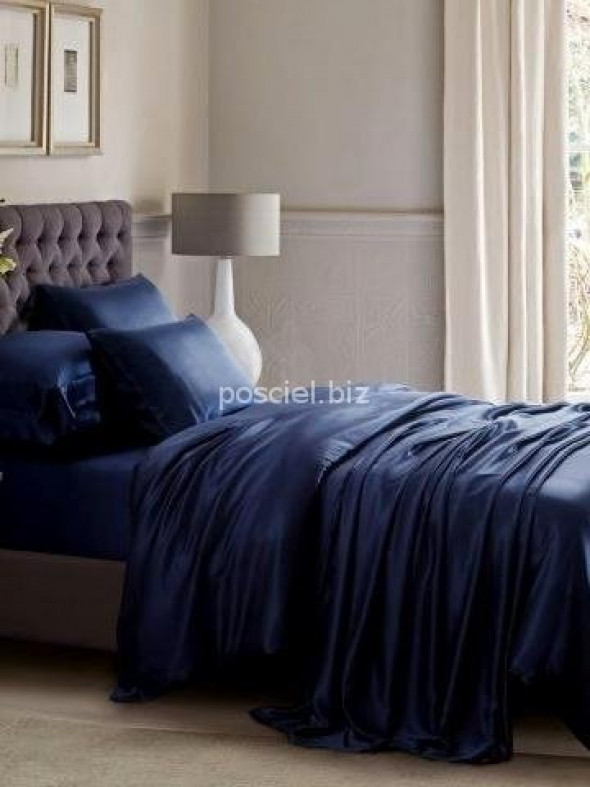 Malbery jedwabny zestaw pościeli navu blue 200x220