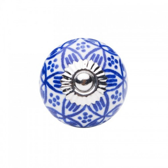 Gałka do mebli Bodziszek biało-granatowa