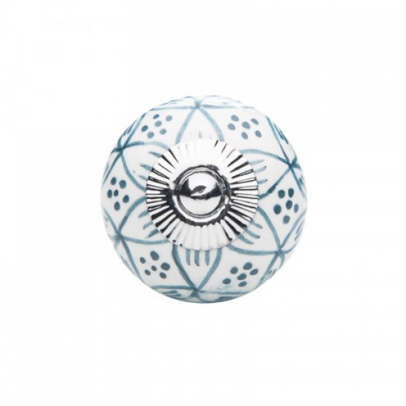 Gałka do mebli Bodziszek biało-szary