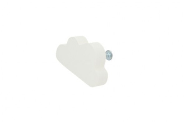 Gałka do mebli Chmurka drewniana biała