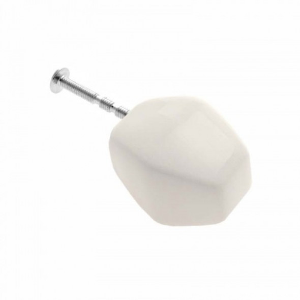 Gałka do mebli Diamentowy biały połysk