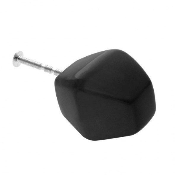 Gałka do mebli Diamentowy czarny połysk