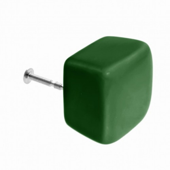 Gałka do mebli Kostka ścięta głęboka zieleń