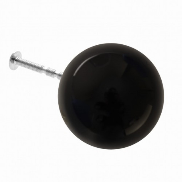 Gałka do mebli Kulka 3,5 cm czarna błyszcząca