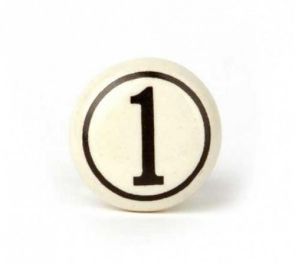 Gałka do mebli Numer - 1 - biała